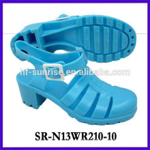 SR-N13WR210-10 (2)ladies pvc sandals plastic shoes sandals high heel jelly sandals wholesale jelly sandals